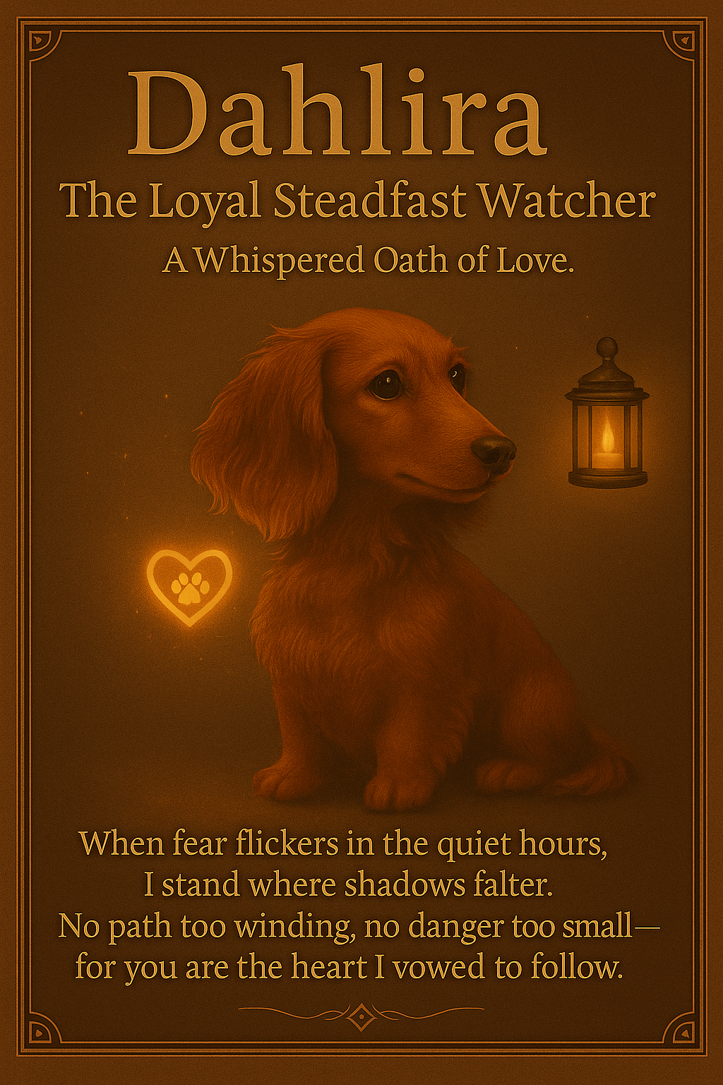 Dahlira – The Loyal Steadfast Watcher Digital Art Print (Wallpaper)